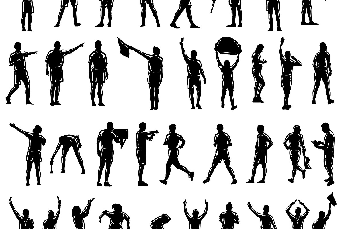 Soccer referee silhouette huge, a Sport Illustration by LogosDen (Photo 2 of 3)