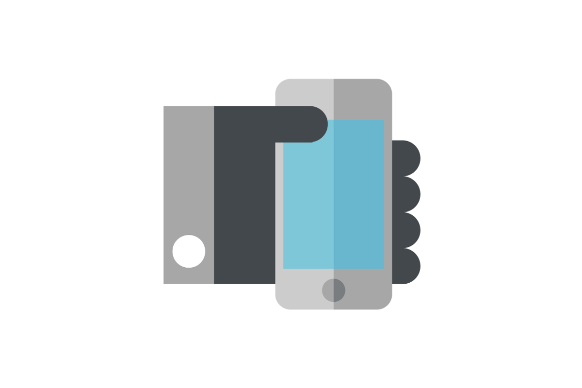 Hand Holding a Mobile Phone Icon