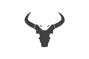 Cow Skull Black With Head Snake Logo