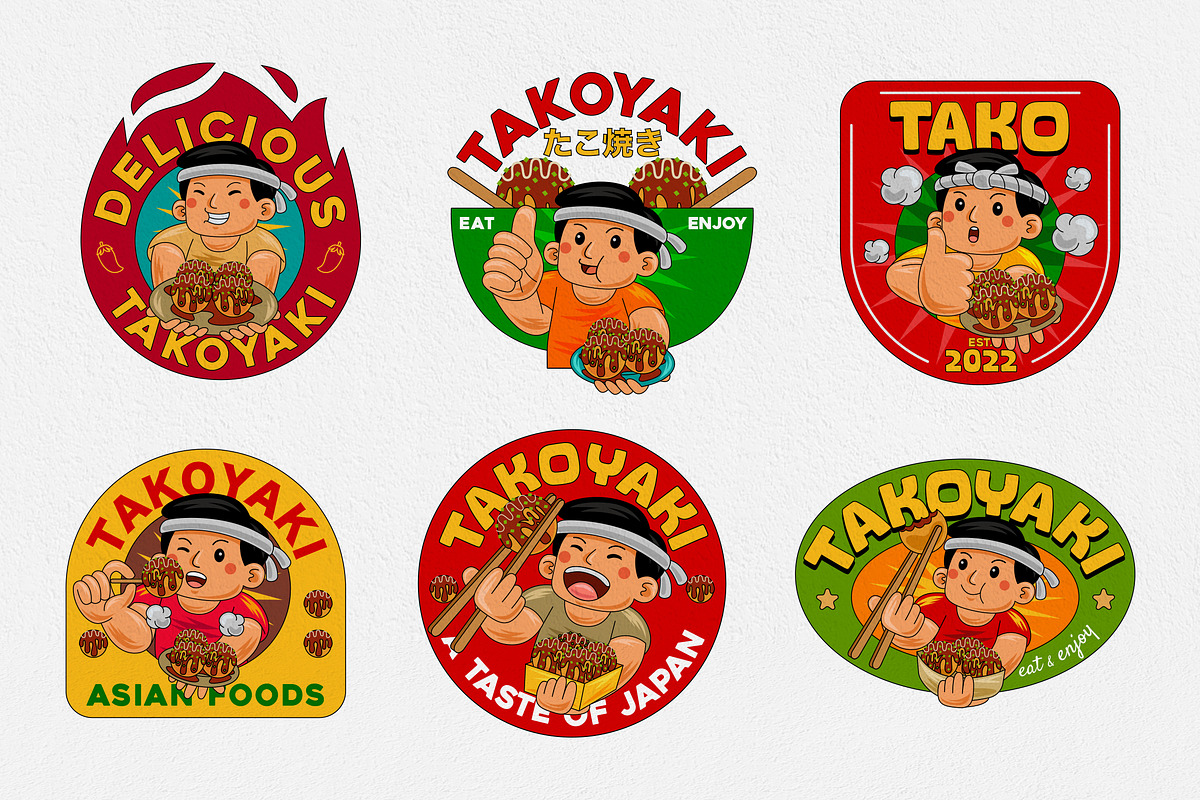 Takoyaki Restaurant Logo Template, a Design Template by MEDZ (Photo 2 of 2)