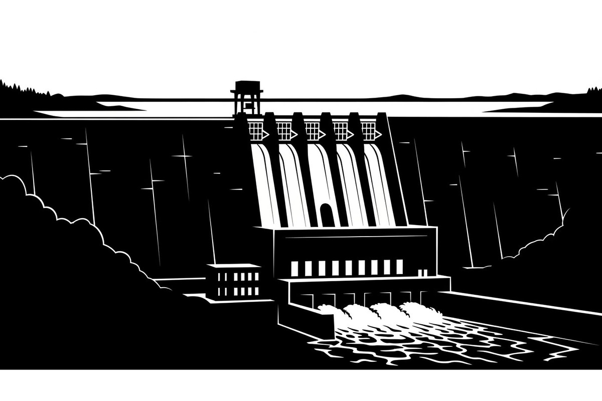 Hydroelectric Dam Power Silhouette, an Illustration by musafir_fashion (Photo 8 of 16)