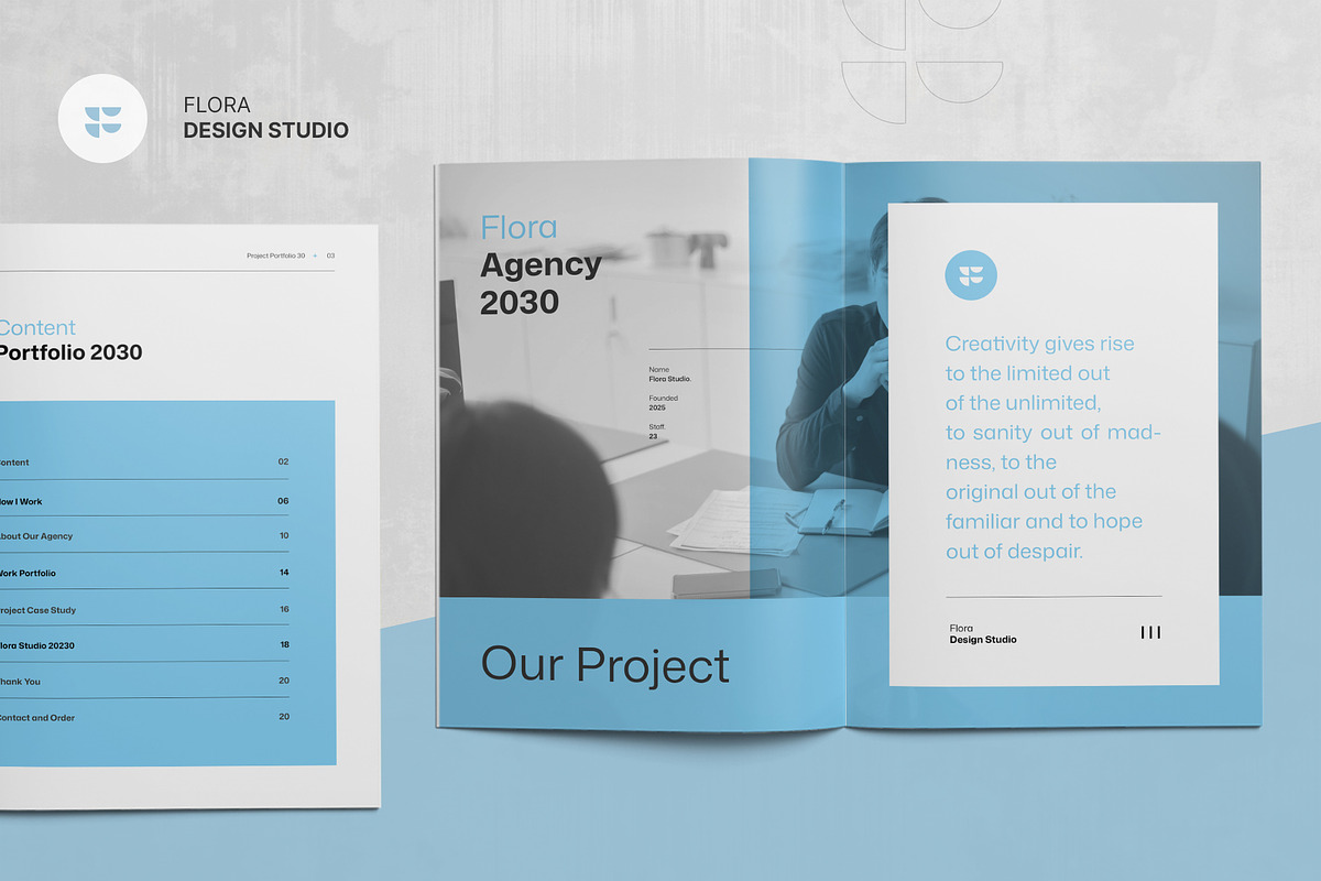 FLORA | Portfolio Template, a Brochure Template by KreateTribe (Photo 3 of 10)