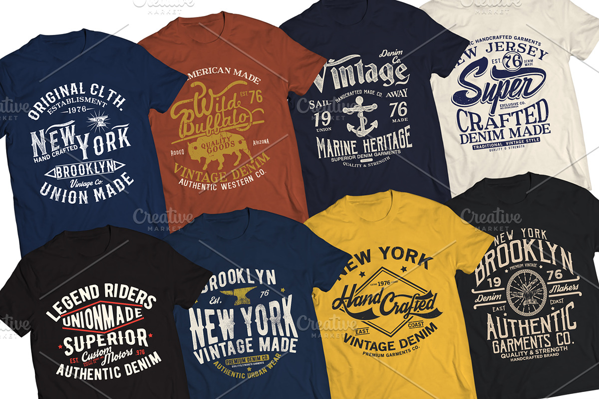 VINTAGE T-SHIRT PRINT VECTOR PACK, an Illustration by MKE Print Lab. (Photo 2 of 2)