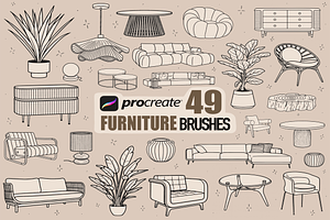 Procreate Furniture stamp brushes