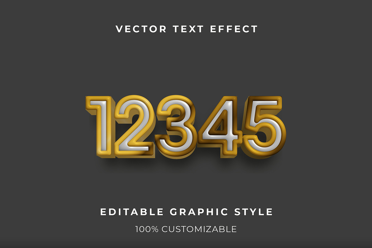 Gold 3D Bubble Text Effect preview 2