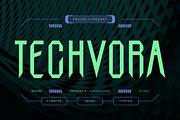 Techvora Creative Techno Font, a Sans Serif Font by Vadovastd (Thumbnail 1 of 7)