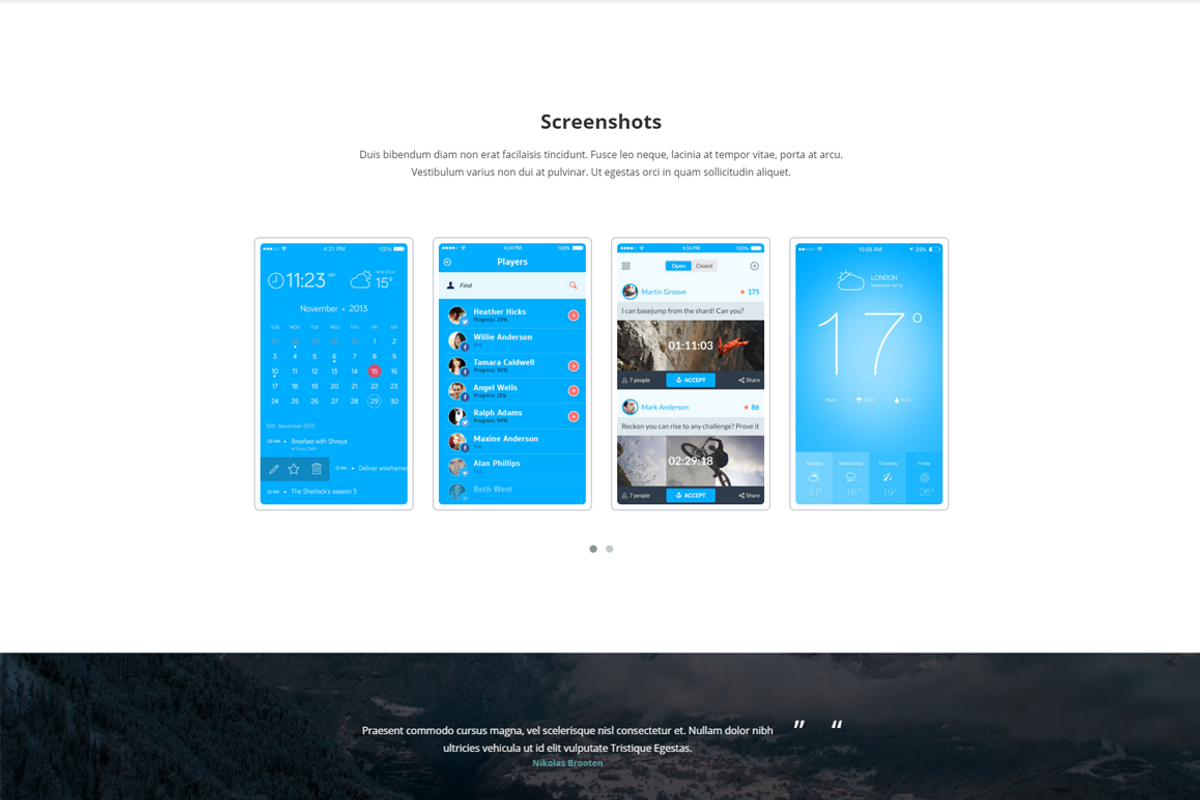 MobiApp - Responsive App Template, a HTML Template by Coderthemes (Photo 3 of 4)