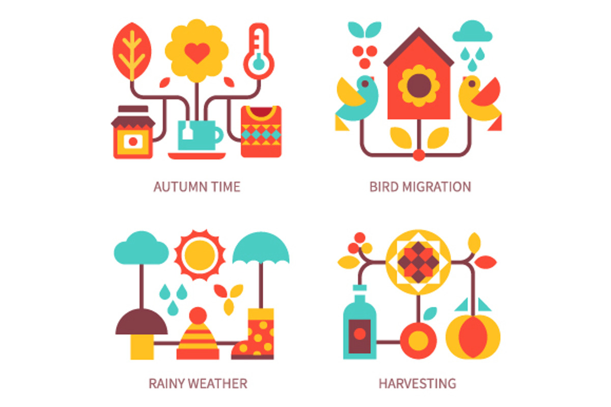 Autumn time attributes, an Illustration by TastyVector