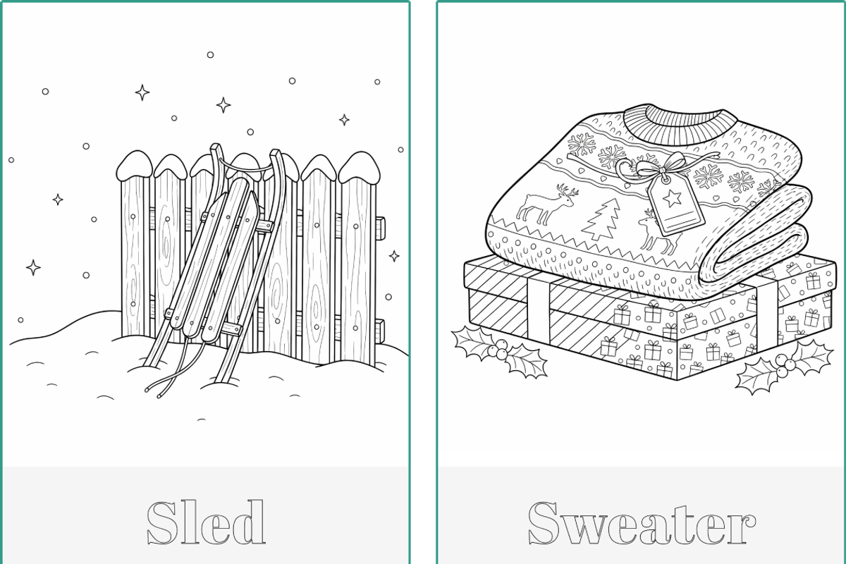Winter Holidays Xmas Coloring Pages, a Seasonal Illustration by Nuvame Arts & Designs (Photo 16 of 19)