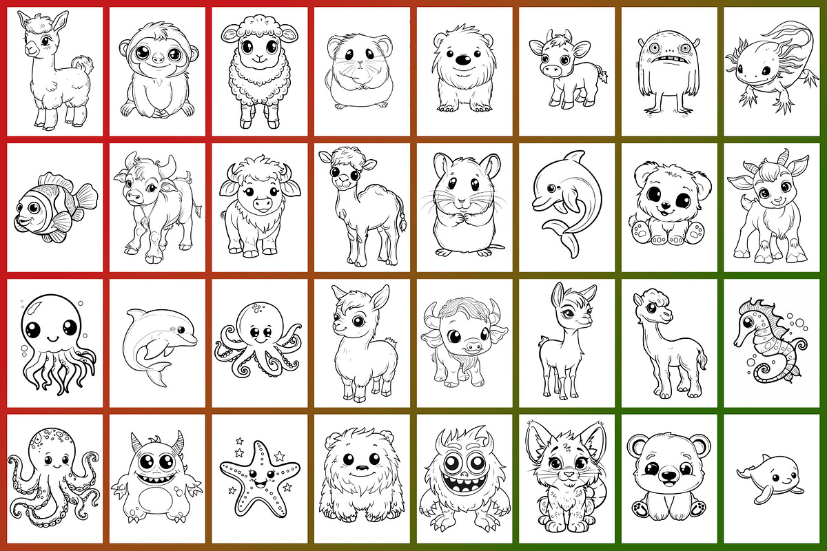 Cute Animals Coloring Page, a Graphic by Forhadx5 (Photo 6 of 12)