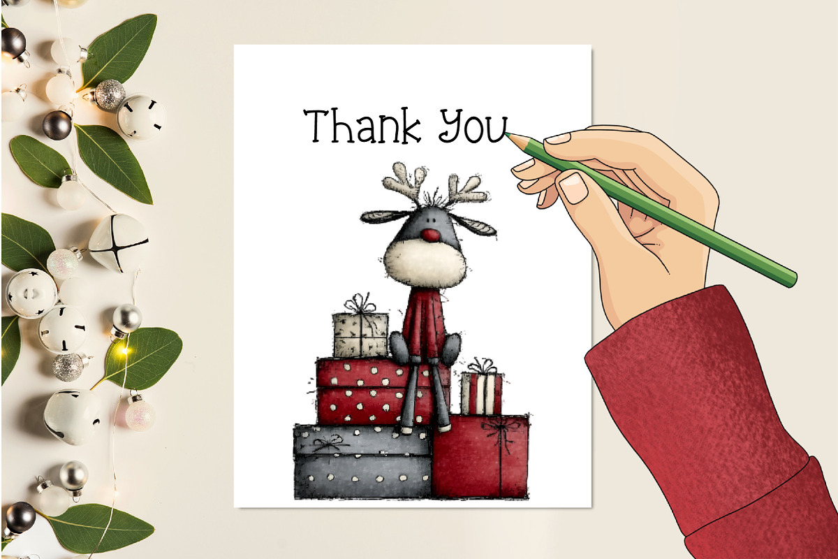 Whimsical Quirky Deer Clipart Bundle, an Illustration by Creative Art (Photo 9 of 12)