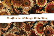 Sunflowers Melange Digital Papers #1, a Pattern Graphic by Happy Creators Co. (Thumbnail 4 of 7)