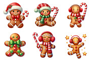Watercolor Gingerbread Man Clipart, an Illustration by SinaCreation (Thumbnail 5 of 7)