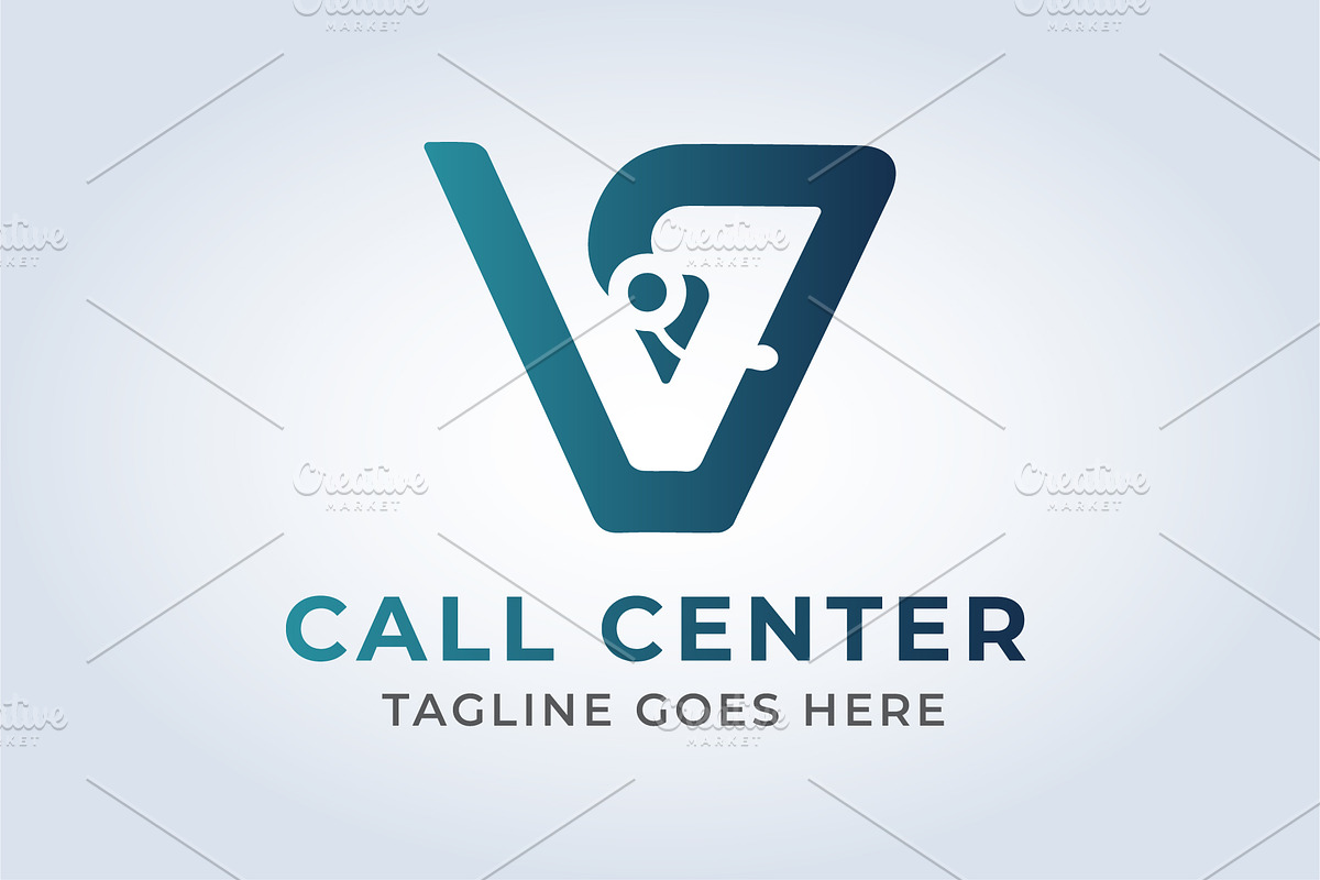 V Letter Call Center Logo Template, a Social Media Template by arslantanoli (Photo 4 of 4)