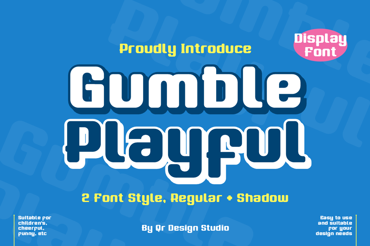 Gumble Playful Font, a Sans Serif Font by QR Design Studio (Photo 1 of 9)