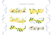 Azure and Lemons watercolor clipart, a Food Illustration by Eves_Aquadreams (Thumbnail 3 of 10)