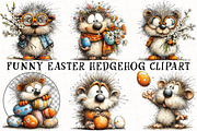 Funny Easter Hedgehog Clipart, an Illustration by OK Design (Thumbnail 2 of 6)