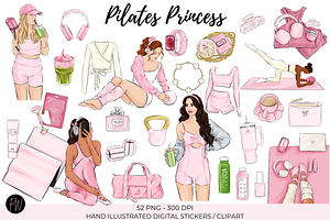 Pilates princess clipart png, a Person Illustration by Parinaz Wadia Design