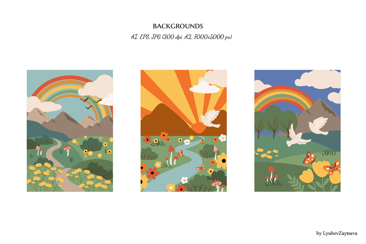 Groovy abstract landscape creator, a Decorative Illustration by LyubovZaytseva (Photo 3 of 18)