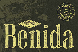 Benida Vintage, a Font by Craft Supply Co.