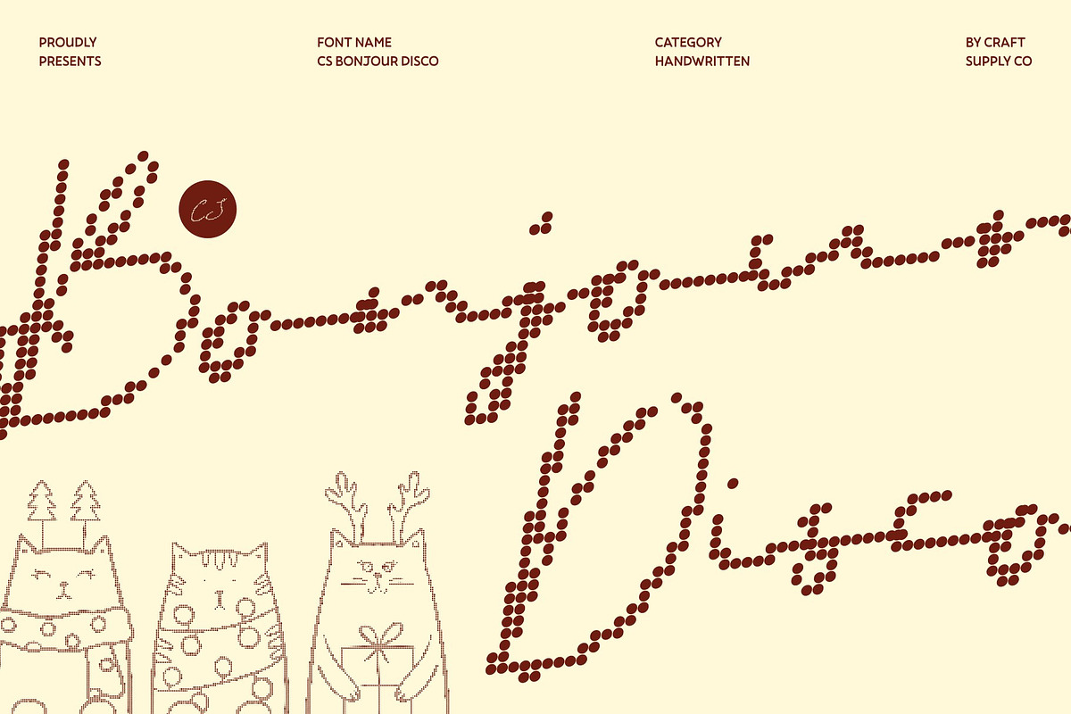 CS Bonjour Disco, a Script Font by Craft Supply Co. (Photo 1 of 8)