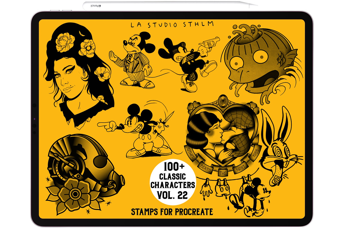 Bundle 3 Classic Character-Stamp Set, a Brush Add-On by LA Studio Sthlm (Photo 7 of 17)