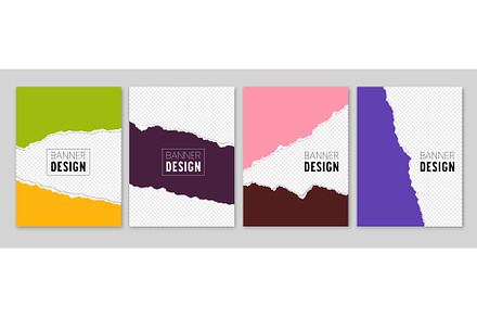 Torn paper posters. Social media, an Illustration by Frogella