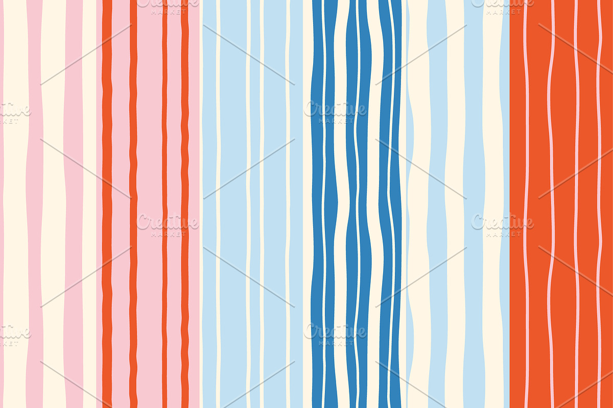 Hand-Drawn Stripe Pattern Set, a Pattern Graphic by Maryia's Store (Photo 2 of 14)