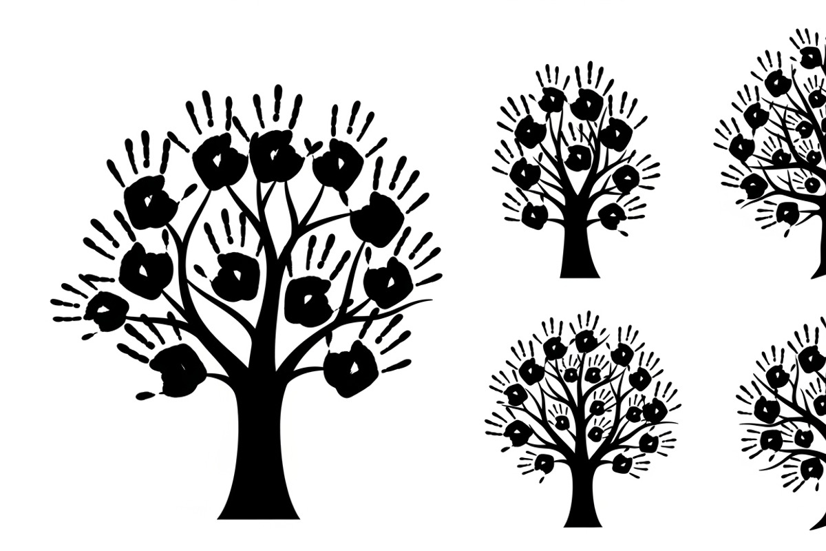 family handprint tree silhouette, an Illustration by Amazin_art (Photo 24 of 29)