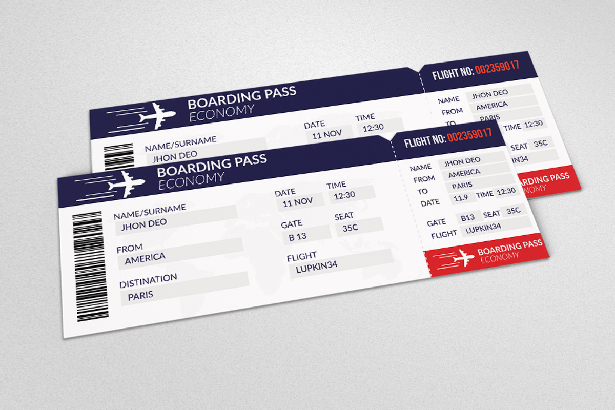 Boarding Pass Ticket Psd Templates, an Invitation Template by Psd Templates (Photo 2 of 3)