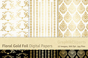 Gold Foil Floral Ornamental, a Texture Graphic by Chus Moreno Studio (Thumbnail 2 of 4)
