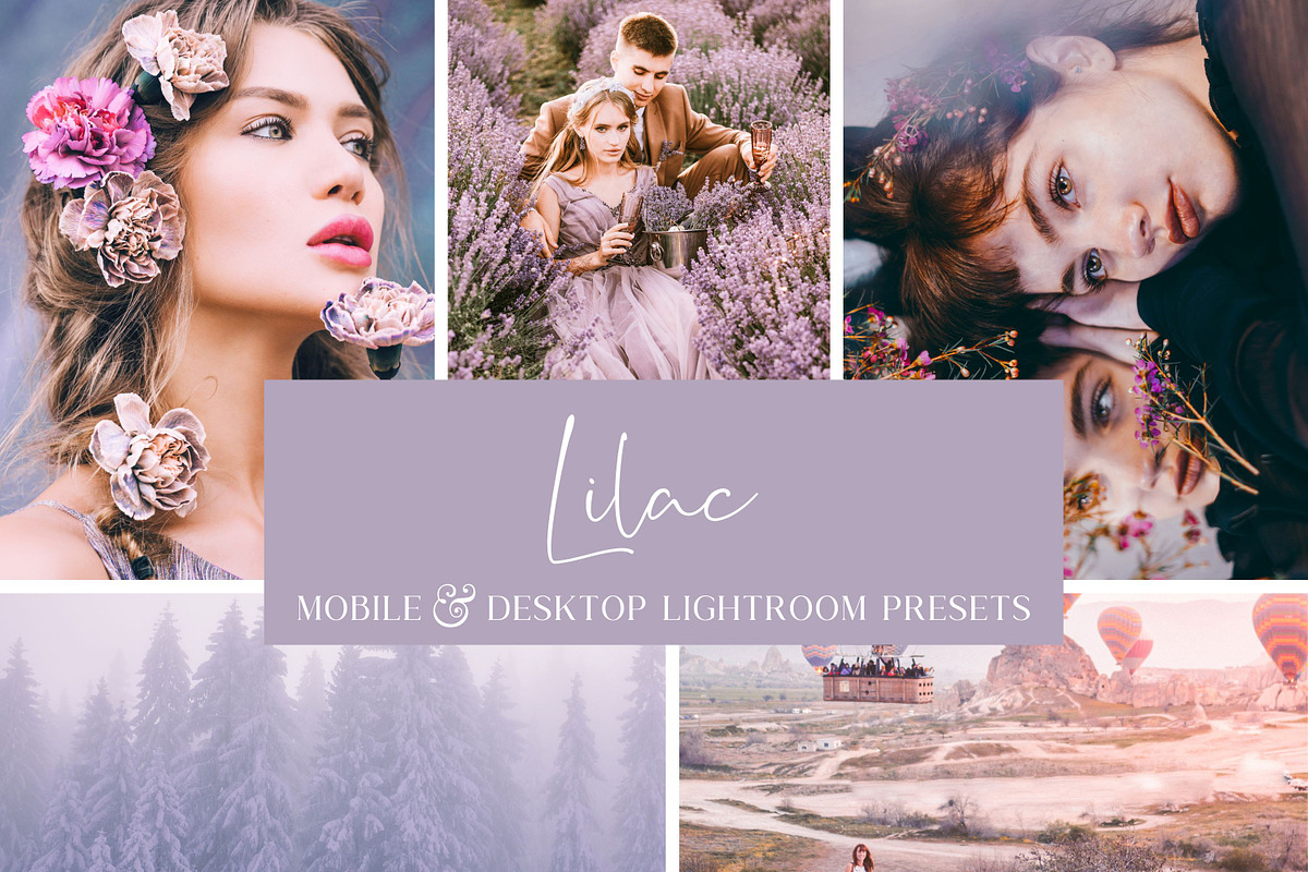 5 LILAC LIGHTROOM PRESETS, an Action Add-On by Emma Kate Creative (Photo 1 of 10)