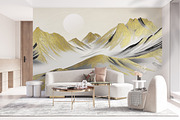 Oil painting golden mountain wallpap, a Decorative Illustration by fei long (Thumbnail 7 of 10)