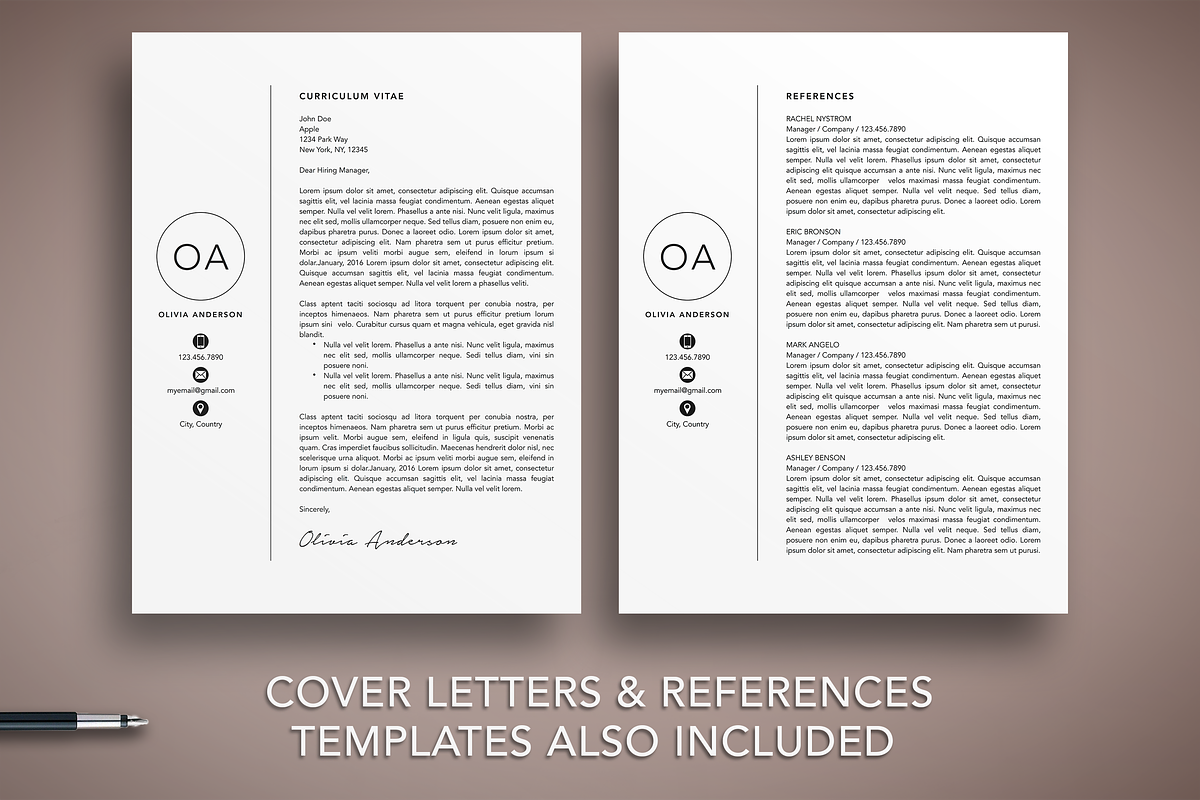 Modern Resume CV Template Mac + PC, a Resume Template by The Creative Resume (Photo 4 of 8)