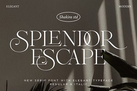 Splendor Escape - Elegant Serif, a Serif Font by Shakira Studio