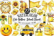 Journal Cute Yellow School Clipart, a Seasonal Illustration by Designking (Thumbnail 1 of 4)