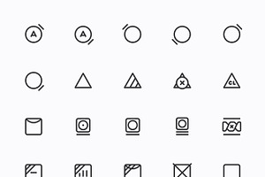 Laundry Symbols, Washing Line Icons