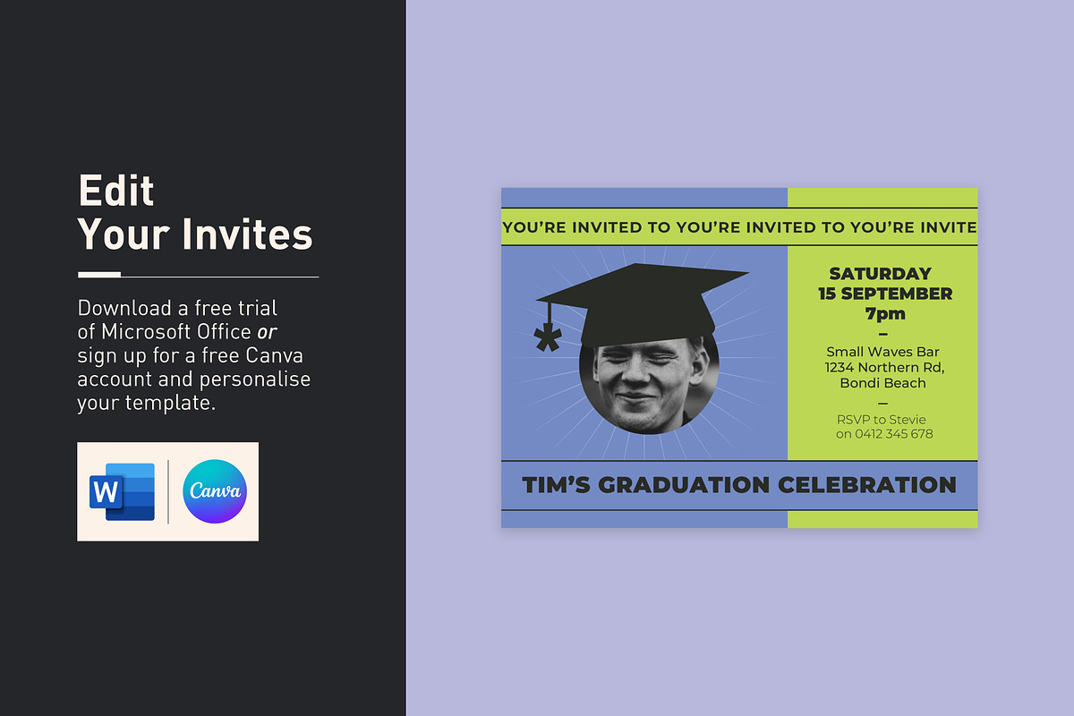 Tim Graduation Party Invitation, an Invitation Template by Mountain Folk Creative (Photo 4 of 5)