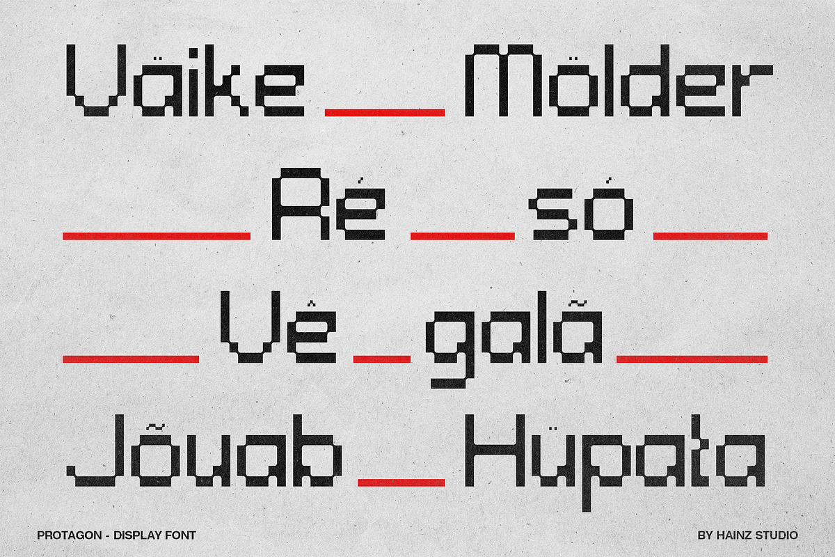 PROTAGON - Modern Pixel Display Font, a Sans Serif Font by Hainz Studio (Photo 4 of 13)
