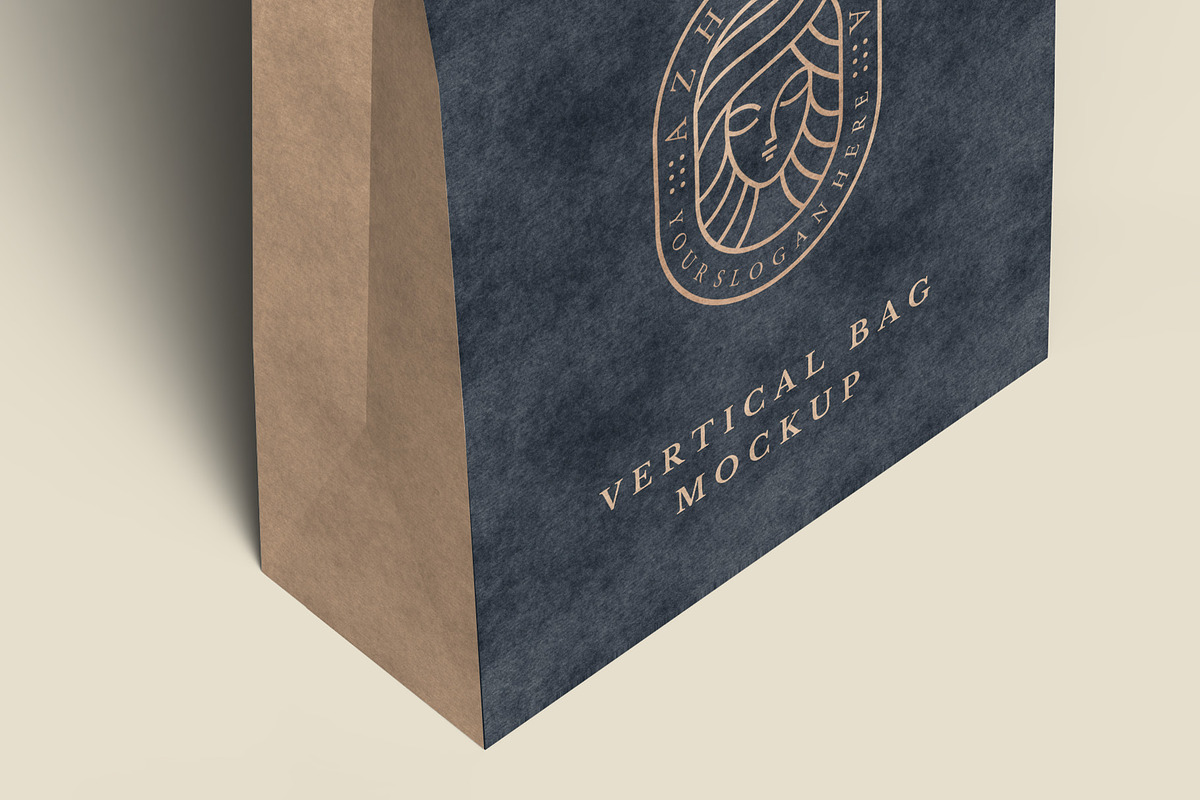 Kraft Paper Vertical Bag Mockup, a Packaging Mockup by Illusiongraphic (Photo 21 of 22)