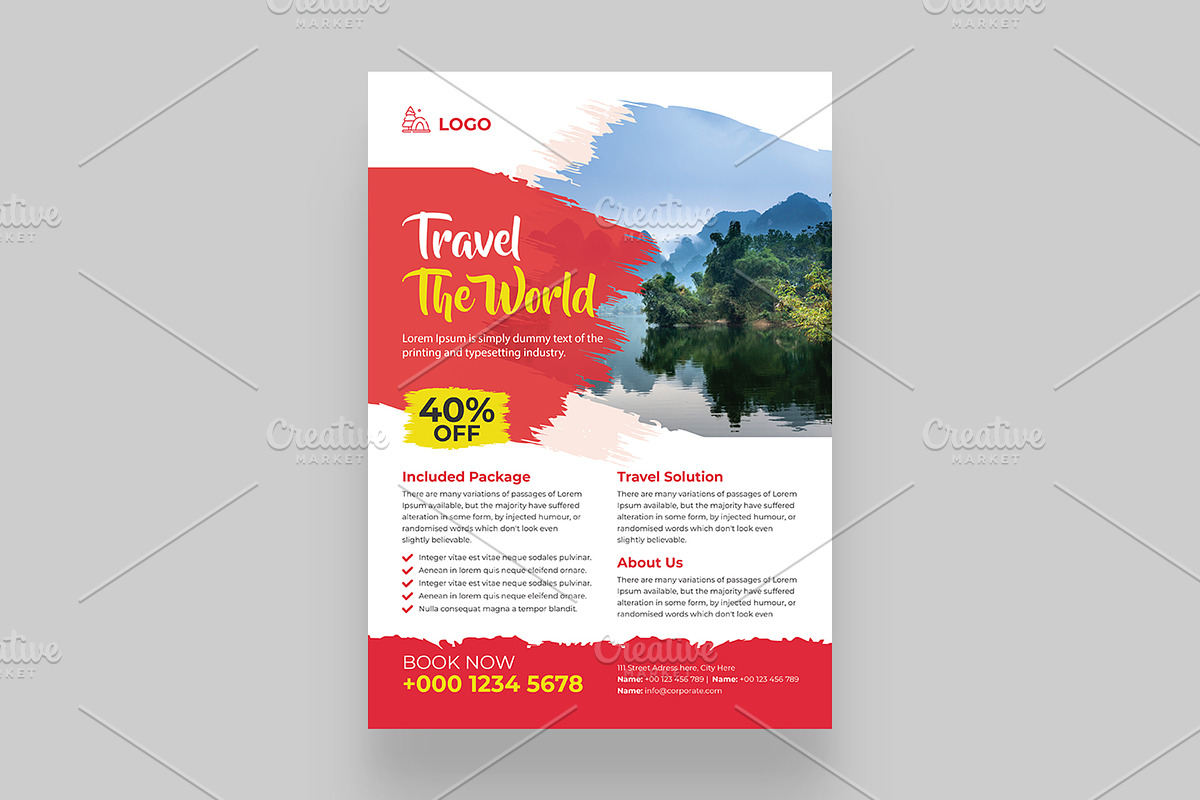 Modern Travel Flyer Design, a Flyer Template by Shahjahangdb1 (Photo 10 of 13)
