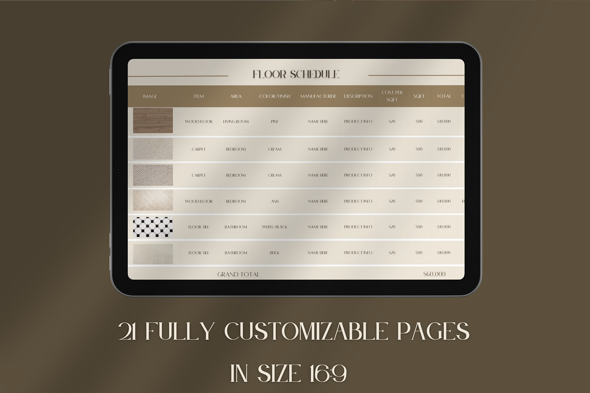 FF&E Schedule Template, a Templates & Theme by TespinDesign (Photo 2 of 7)