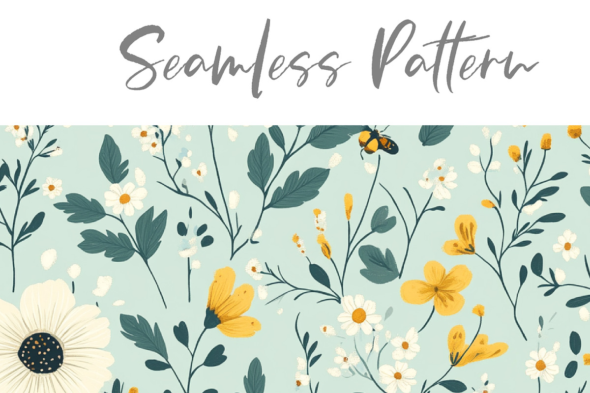 Floral Seamless Pattern, a Seasonal Illustration by Layerology (Photo 3 of 3)