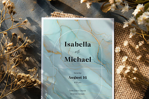 Marble Texture Wedding Invitation, an Invitation Template by Filip Studio