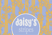 Sunny yellow stripes blooms pattern, a Pattern Graphic by Cotton Melon pattern Shop (Thumbnail 1 of 6)