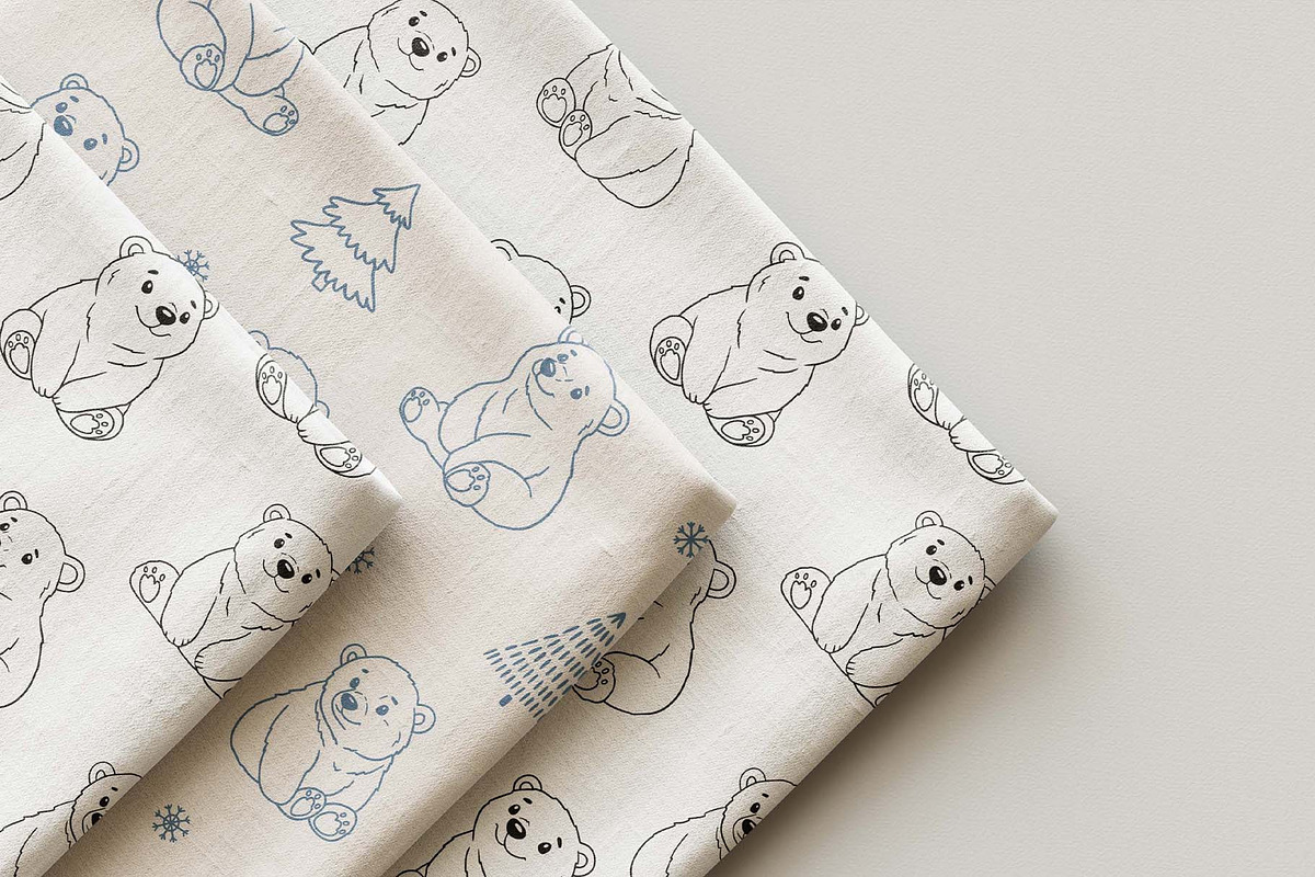 Winter Bear Clipart & Patterns, an Animal Illustration by Irina Ostapenko (Photo 5 of 5)