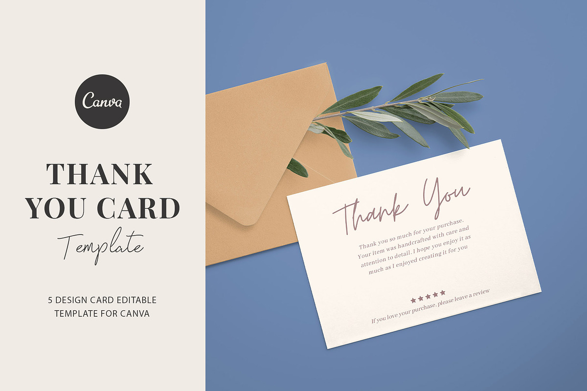 Thank you card template for canva 3, a Card Template by Syaeful Anas (Photo 1 of 6)