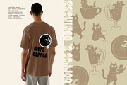 Coffee Cats Vector Illustrations, an Animal Illustration by helenreveur (Thumbnail 4 of 5)
