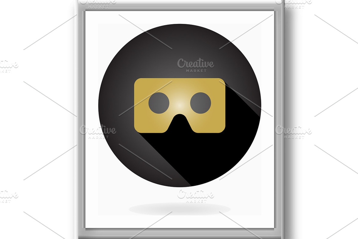 Modern Vector VR Logo in the Circle, an Outline Icon by FineArtStudio (Photo 3 of 3)