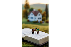 Miniature figurine of a farmer with, an Arts & Entertainment Photo by tilialucida